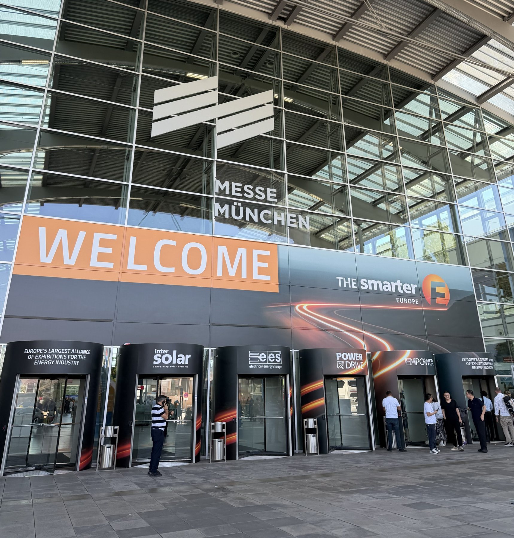 The smarter E Europe 2026 entrance at Messe München